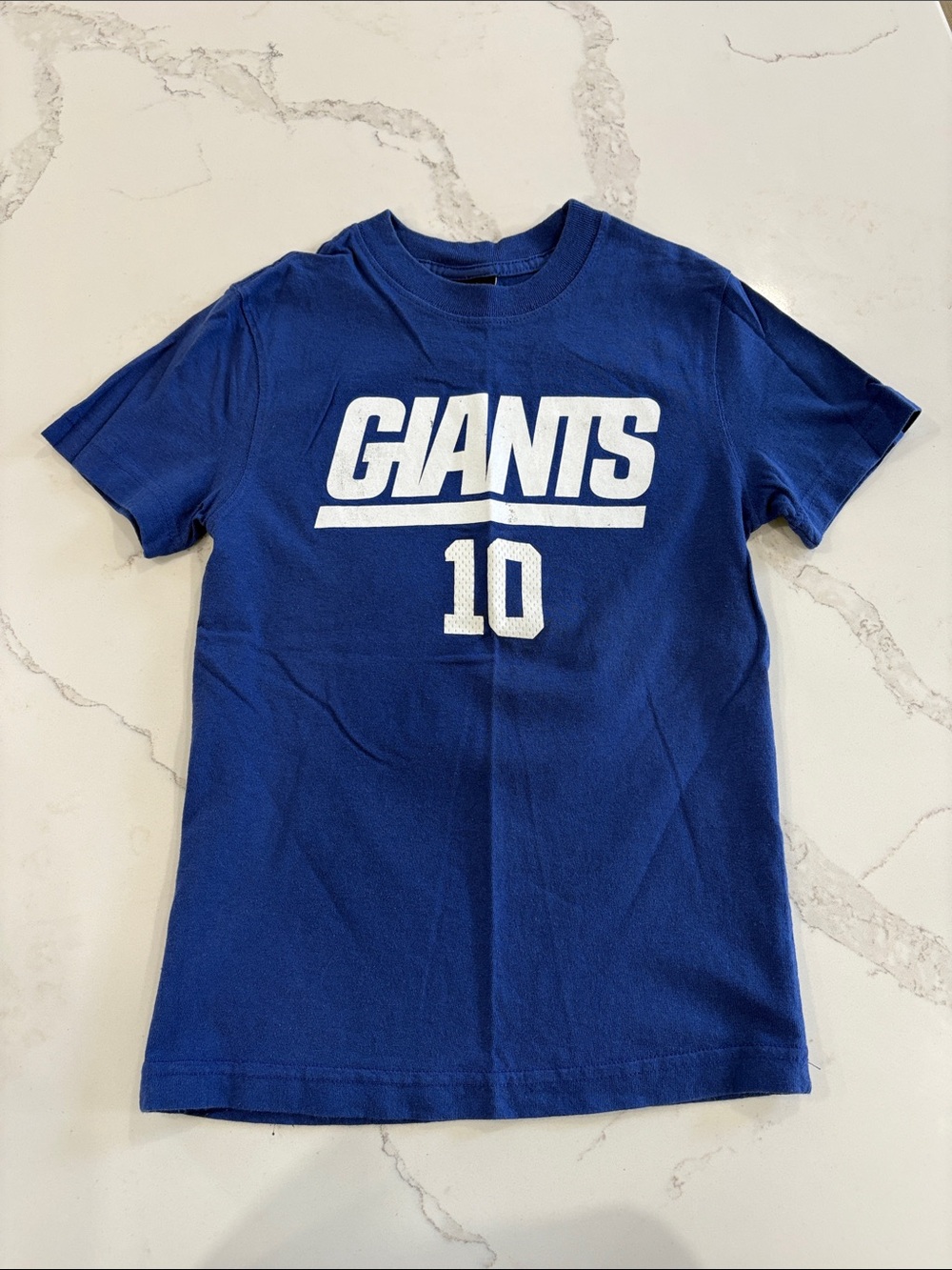 Reebok Blue GIANTS Manning 10 Short Sleeve Tee Shirt Size Kid’s Small 8